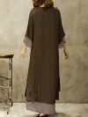 Vintage Long Sleeve Two Layers Maxi Dresses For Women