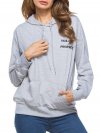 Casual Letter Print Loose Hooded Long Sleeve Women Hoodies