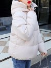 Short Solid Color Hooded Quilted Coat