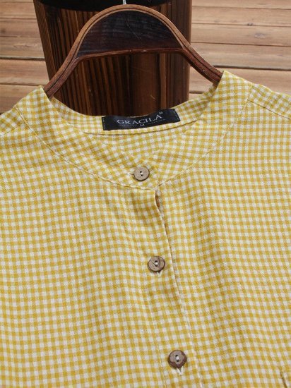 Plaid Women Long Sleeve Buttons Vintage Shirt For Women - Click Image to Close