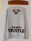 Women Cute Cartoon Print Polka Dot Embroidery Loose Sweatshirt