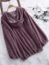 Fleece Hooded Purple Long Sleeve Autumn Winter Sweatshirts