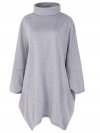 Irregular Loose Bat Sleeve Turtleneck Casual Blouse