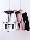 Print Cat Front Pocket Cute Hoodies For Women