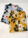 Floral Printed 3/4 Sleeve Turn-down Collar Shirts