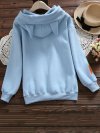 Rabbit Print Hooded Long Sleeve Casual Sweatshirt