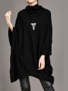 Irregular Loose Bat Sleeve Turtleneck Casual Blouse