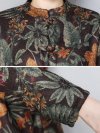 Floral Print Frog Button Long Sleeve Vintage Coats