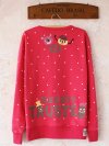 Women Cute Cartoon Print Polka Dot Embroidery Loose Sweatshirt