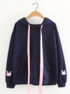 Casual Rabbit Embroidery Ears Hooded Long Sleeve Women Hoodies