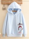 Cat Embroidered Hooded Casual Long Sleeve Sweatshirt