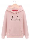 Women Cat Printed Hooded Long Sleeve Pocket Casual Sweatshirts