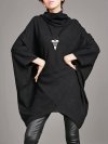 Irregular Loose Bat Sleeve Turtleneck Casual Blouse