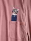 Knitting Patchwork Cat Embroidered Long Sleeve Casual Blouses