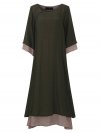 Vintage Long Sleeve Two Layers Maxi Dresses For Women