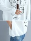 Women Cats Printed Long Sleeve Casual Sweatshirts