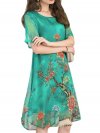 Vintage Printed O-neck Two Layers Chiffon Dresses