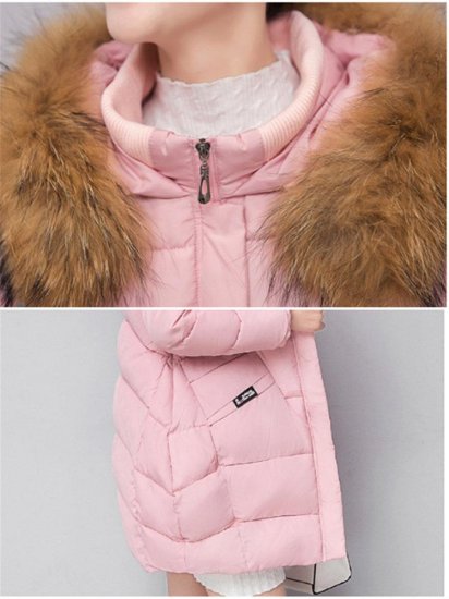 Solid Color Hooded Fur Collar Thicken Warm Long Coat - Click Image to Close