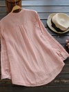 Casual Solid Color Stand Collar Long Sleeve Women Blouses