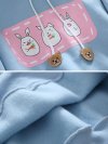 Rabbit Print Hooded Long Sleeve Casual Sweatshirt