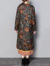 Floral Print Frog Button Long Sleeve Vintage Coats