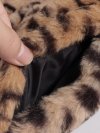 Sexy Leopard Print Lapel Faux Fur Long Sleeve Medium Long Coat