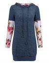 Floral Patchwork Loose Long Hooded Sweatshirt